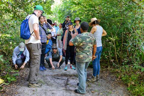 The participants on an excursion to the Community Baboon Sanctuary in Belize.