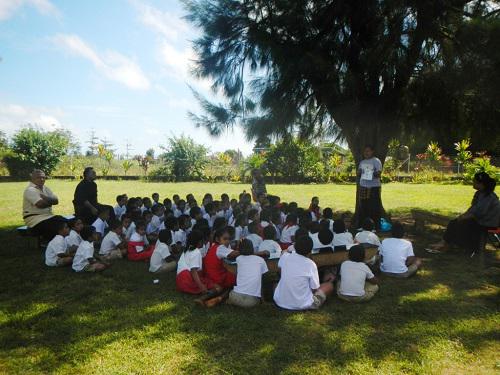 Visiting schools.