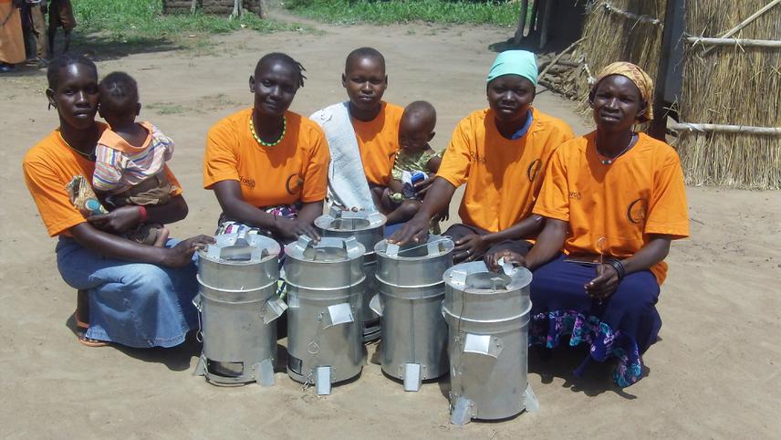 Some women pose for aphoto after recieving thier ICS.