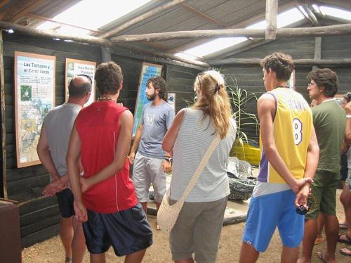 Talks at the marine center.