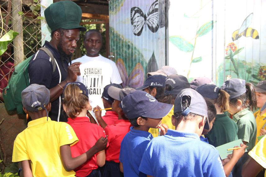 Peponi school visit outside garden centre