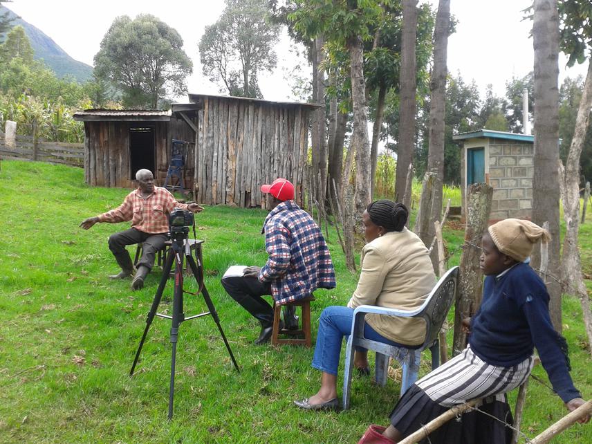 Video recording of interviews with an elder.