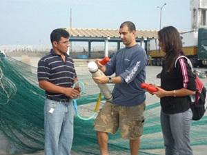 Deployment of the pingers at Salaverry port.