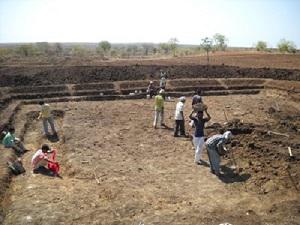 Eco-restoration going on in river basin.