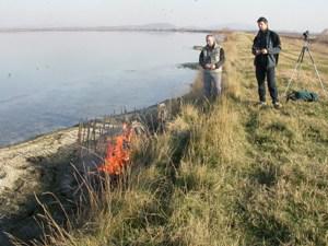Destroying of illegal hunting hide in Ulcinj Salina