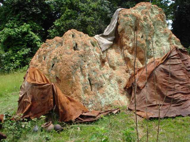 Some of the Cultural Structures at Nansubuga.  This is believed to give couples a blessing to have twins.