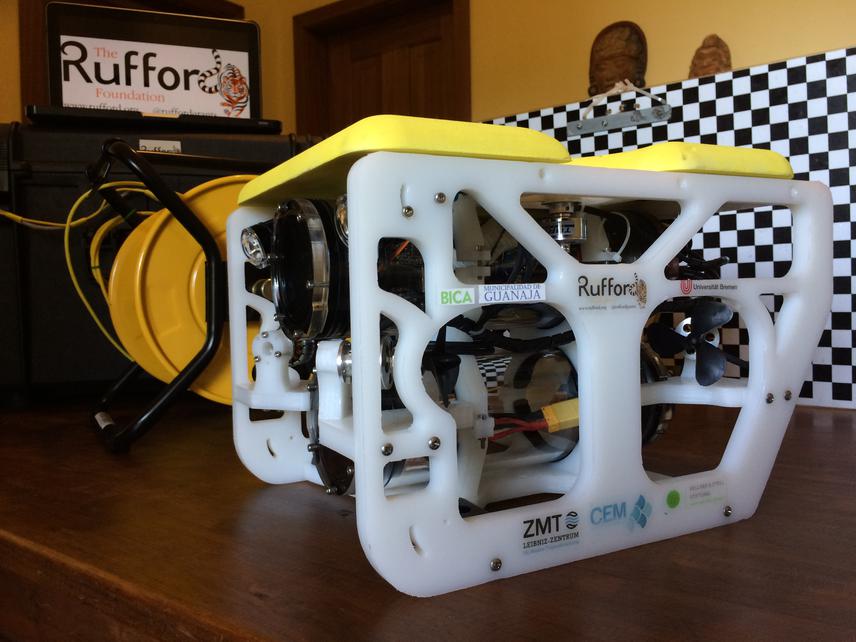 ROV with 150m tether and calibration board to allow fishe size (biomass) estimates.