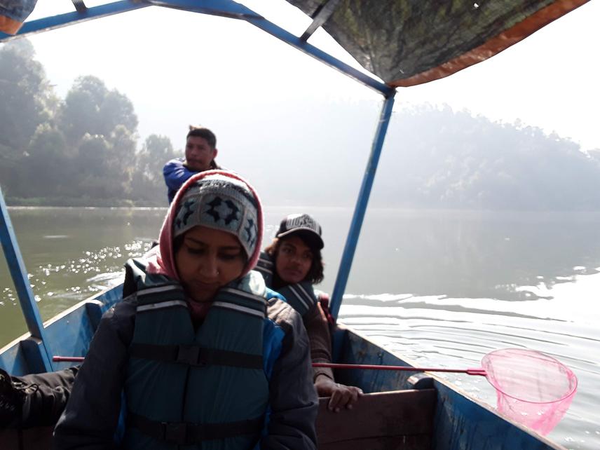 Research team in Begnas Lake.