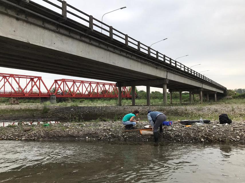 Biotic samples collection in the Gastona River from the harvest season.