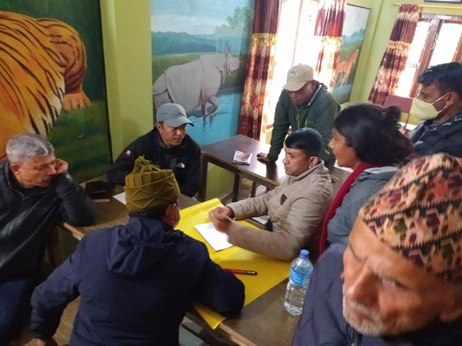 Group work of participants during conflict manangement planning workshop.