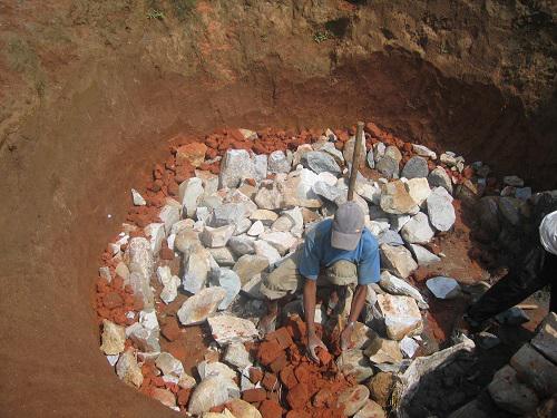 Construction of biogas plant in Bharkhore.