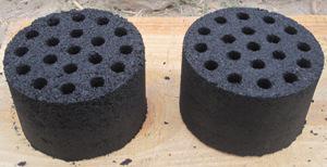 Drying of Briquettes after production.