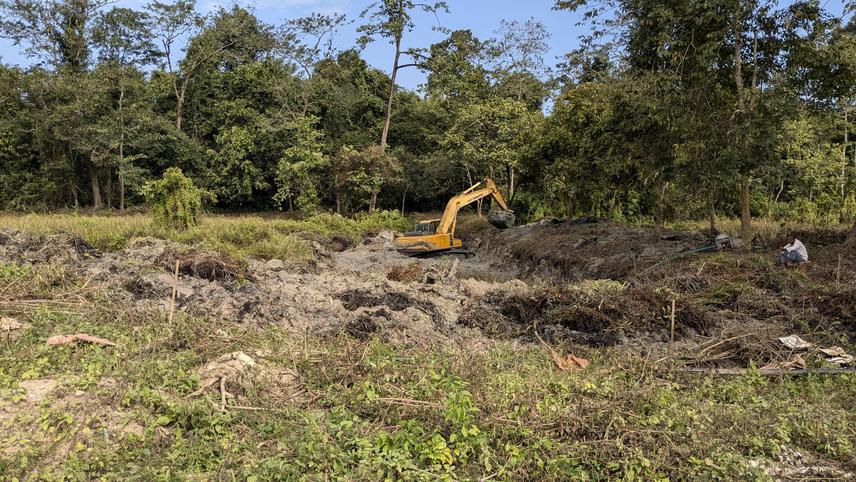 Construction in eco-sensitive zone of Dehing Patkai National Park. ©Karshita Bharati.