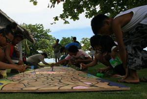 Dolphin Painting in Pamilacan Island.