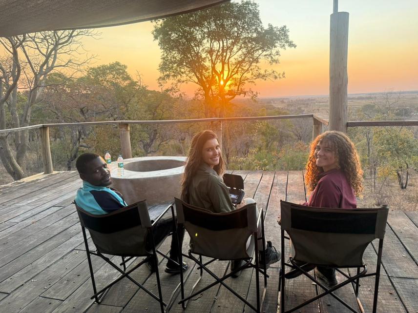 Field team during a monitoring session, southeastern Angola.