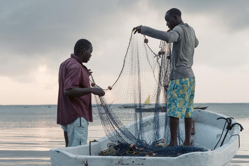 Kenyan artisanal fishers using a gill net. ©CORDIO East Africa.