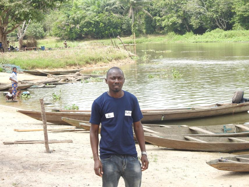 Ojonugwa Ekpah at the river bank in Ijele-Sunmoge village. © Clifford Omonu.