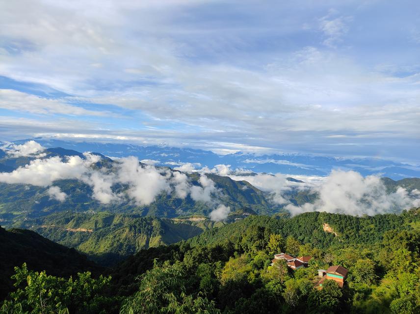 Project site Rangbhang Village with beautiful landscapes in the background. © Sangam Poudel.