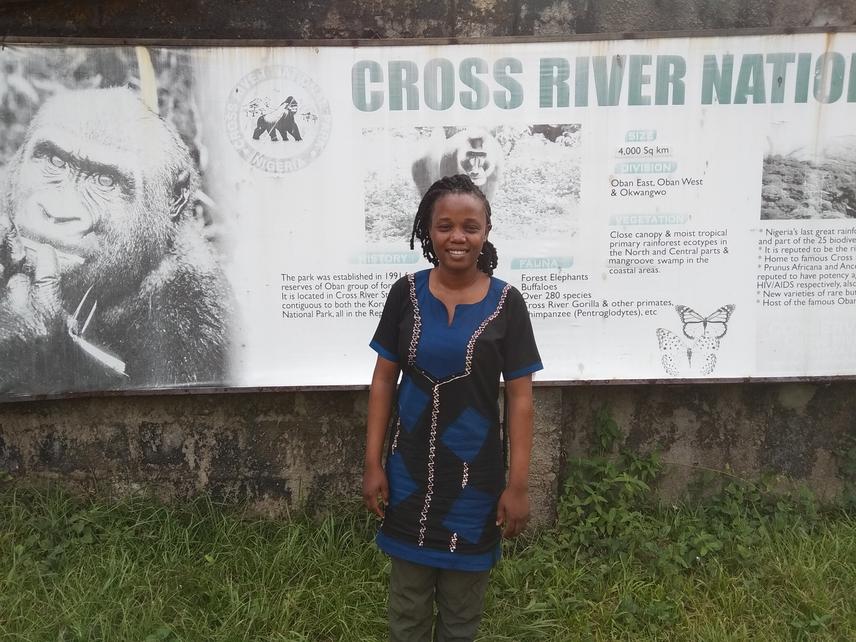 Reconnisance survey of red-eared guenon at Cross River National Park. ©Ranger Uche.