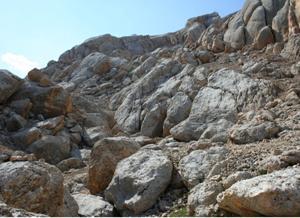 The scree on the Mount Shalbuzdag.