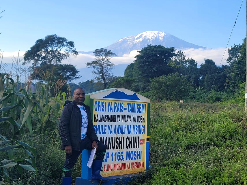 The view of Mt. Kilimanjaro from Manushi Chini, in Moshi District, Kilimanjaro Region. ©Aggrey Chitimbe.